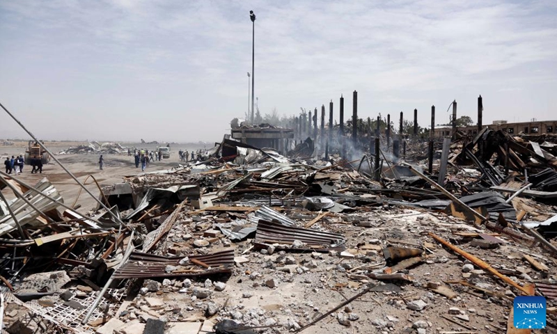 The damaged Sanaa International Airport is pictured after airstrikes in Sanaa, Yemen, on May 7, 2025. (Photo: Xinhua)