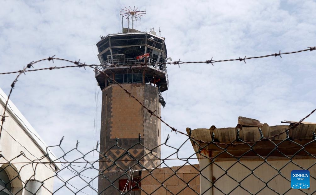 The damaged Sanaa International Airport is pictured after airstrikes in Sanaa, Yemen, on May 7, 2025. (Photo: Xinhua)