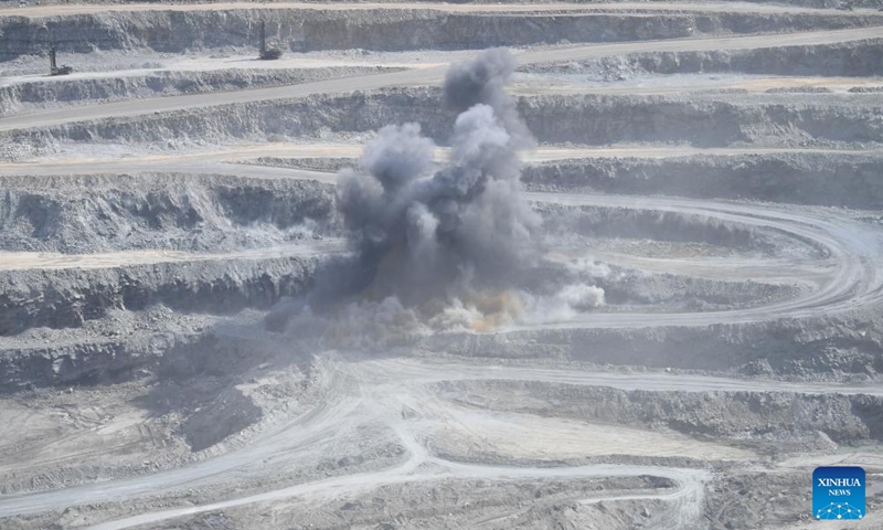 This photo taken on May 1, 2025 shows a view of Gol Gohar iron ore mine in Iran's southeastern province of Kerman. The Gol Gohar iron ore mine, located in Kerman province, is the largest iron ore mine in Iran. The ore deposit consists of six distinct zones, spanning an area of approximately 40 square kilometers. (Photo: Xinhua)