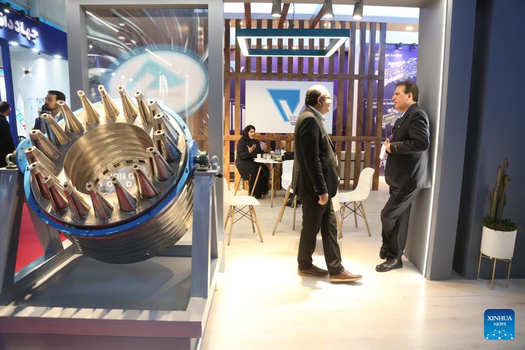 People visit the 29th International Oil, Gas, Refining and Petrochemical Exhibition in Tehran, Iran, on May 8, 2025. The 29th International Oil, Gas, Refining and Petrochemical Exhibition, also known as Iran Oil Show 2025, opened here on Thursday. (Photo: Xinhua)