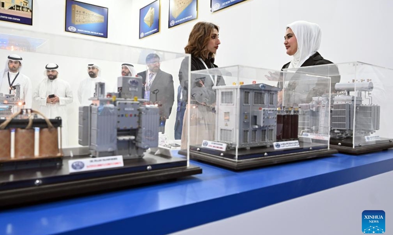 People visit the Kuwait Sustainable Energy exhibition in Hawalli Governorate, Kuwait, May 11, 2025.The 3-day exhibition kicked off here Sunday. (Photo by Asad/Xinhua)