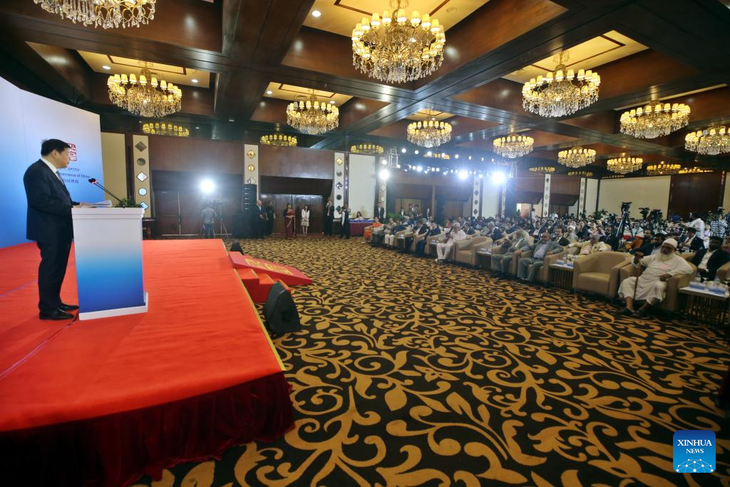 This photo taken on May 11, 2025 shows the China-Bangladesh Readers Forum on Xi Jinping: The Governance of China held in Dhaka, Bangladesh. The forum was held recently here with more than 350 attendees from the political, academic, business and media circles of both China and Bangladesh. (Photo by Habibur Rahman/Xinhua)