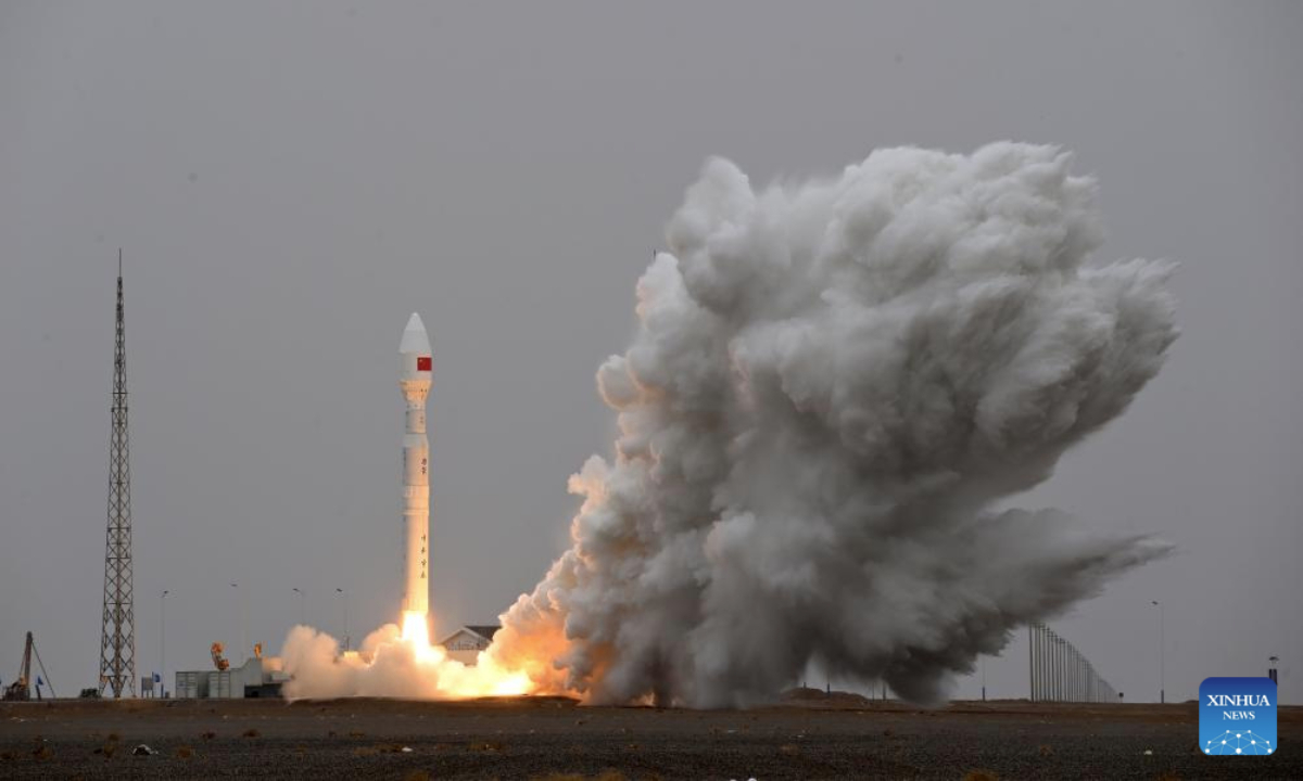 The Lijian-1 Y7 carrier rocket with six satellites onboard blasts off from the Dongfeng commercial space innovation pilot zone in northwest China, May 21, 2025. (Photo by Wang Jiangbo/Xinhua)