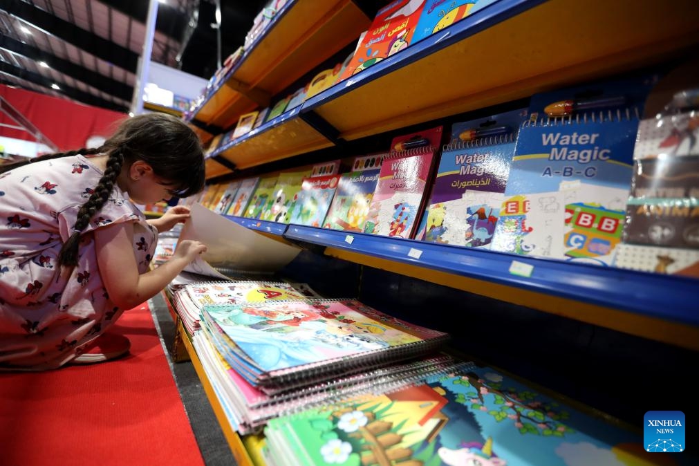 People visit the 66th Beirut Arab Book Fair in Beirut, Lebanon, on May 16, 2025. The book fair is held here from May 15 to 25. (Photo: Xinhua)
