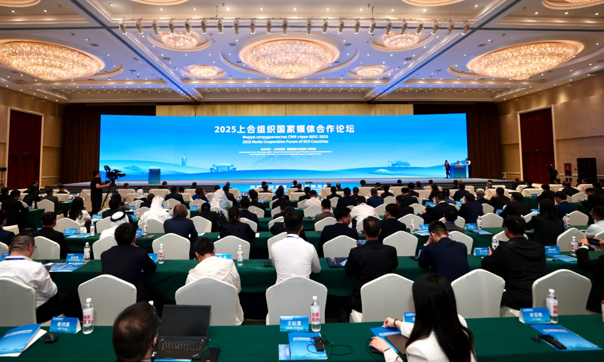 The 2025 Media Cooperation Forum of SCO Countries is held in Urumqi, Northwest China's Xinjiang Uygur Autonomous Region on May 23, 2025. Photo: Zhang Wujun/People's Daily