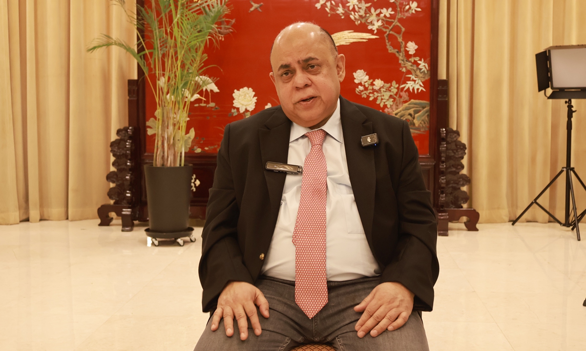 Deputy secretary-general of the SCO Sohail Khan speaks during an interview with the Global Time in Urumqi, capital city of Xinjiang, on May 22, 2025. Photo: Lin Xiaoyi/GT