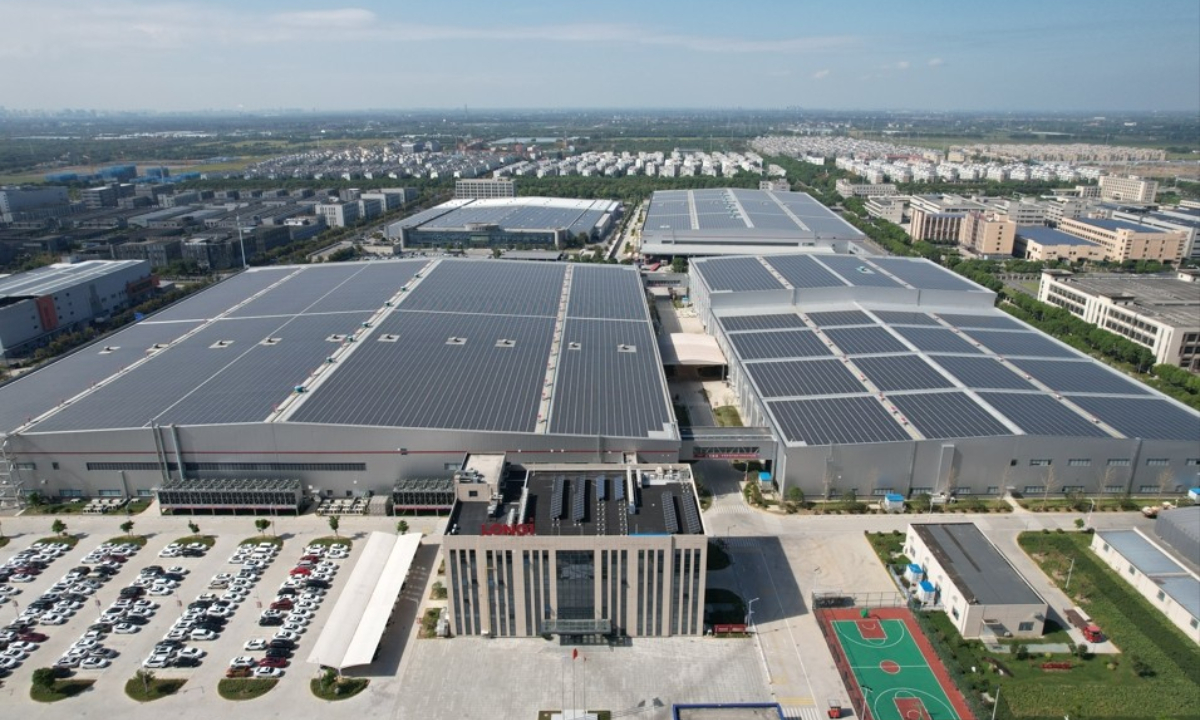 Photovoltaic Power Generation System on the rooftop of LONGi's Jiaxing Production Base