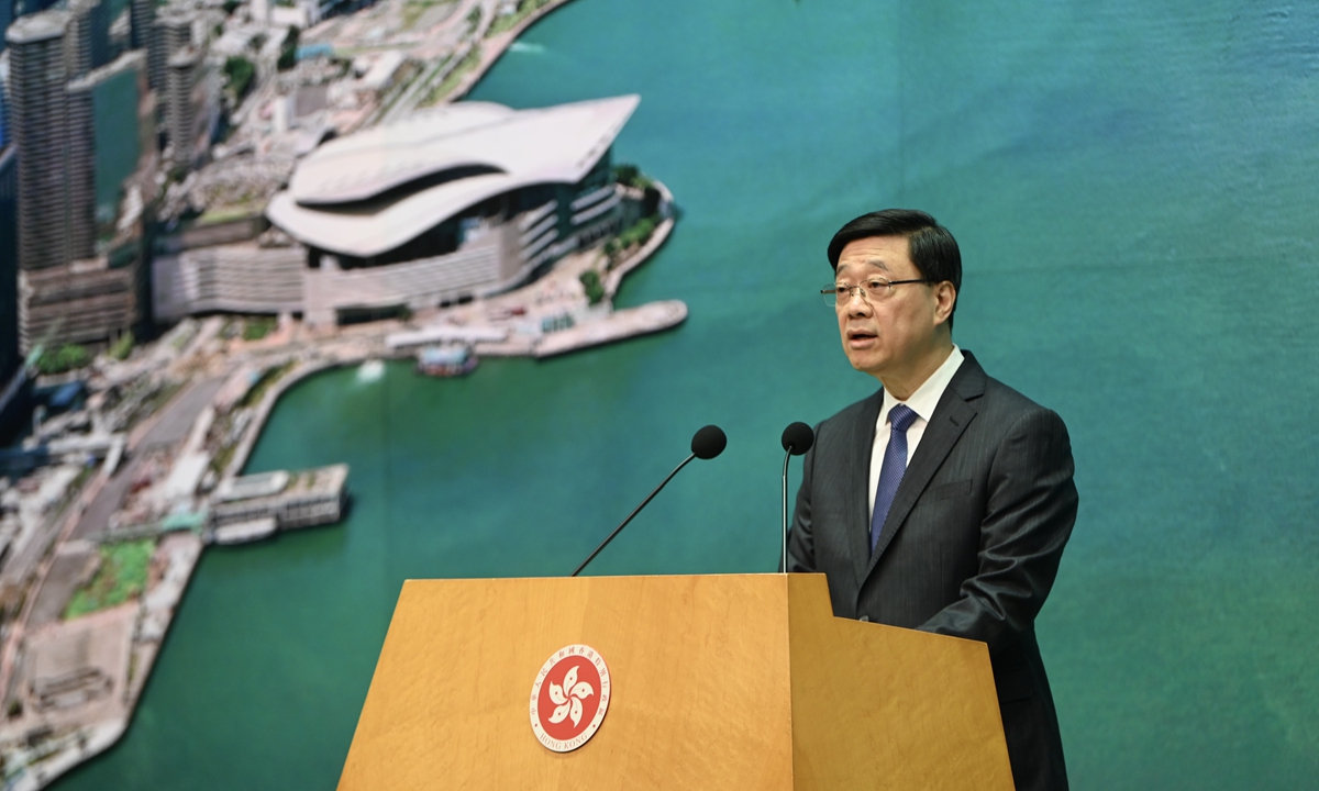 HKSAR Chief Executive John Lee, speaks at a media session before the Executive Council meeting on May 27, 2025. Photo: VCG
