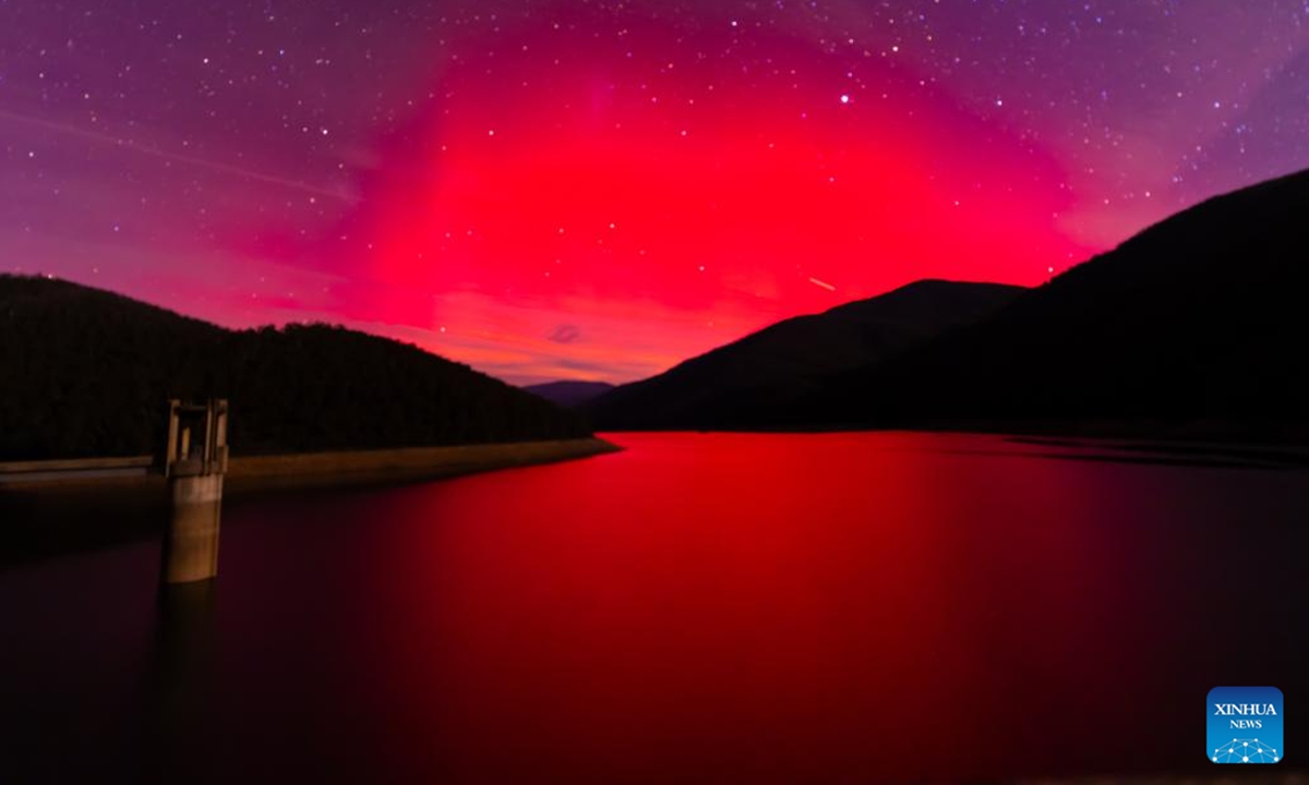 This photo taken on June 1, 2025 shows the aurora seen at the outskirts of Canberra, Australia. (Photo by Chu Chen/Xinhua)