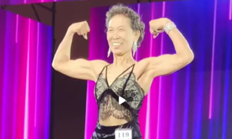 71-year-old fitness newcomer Sun Minghui Photo: Jiangnan Dushi Bao