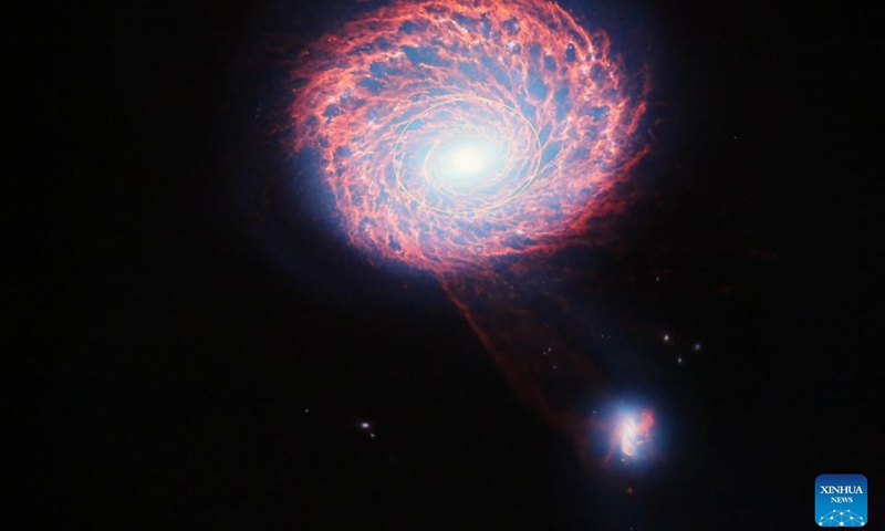 Photo taken on June 3, 2025 shows cosmic movement in Encounters in the Milky Way, the 7th space show of Hayden Planetarium at the American Museum of Natural History in New York City, the United States. The American Museum of Natural History in New York City is launching a new space show to present the story of cosmic motion and how that impacts the solar system, offering a journey through the history and future of the Milky Way galaxy. (Xinhua/Liu Yanan)