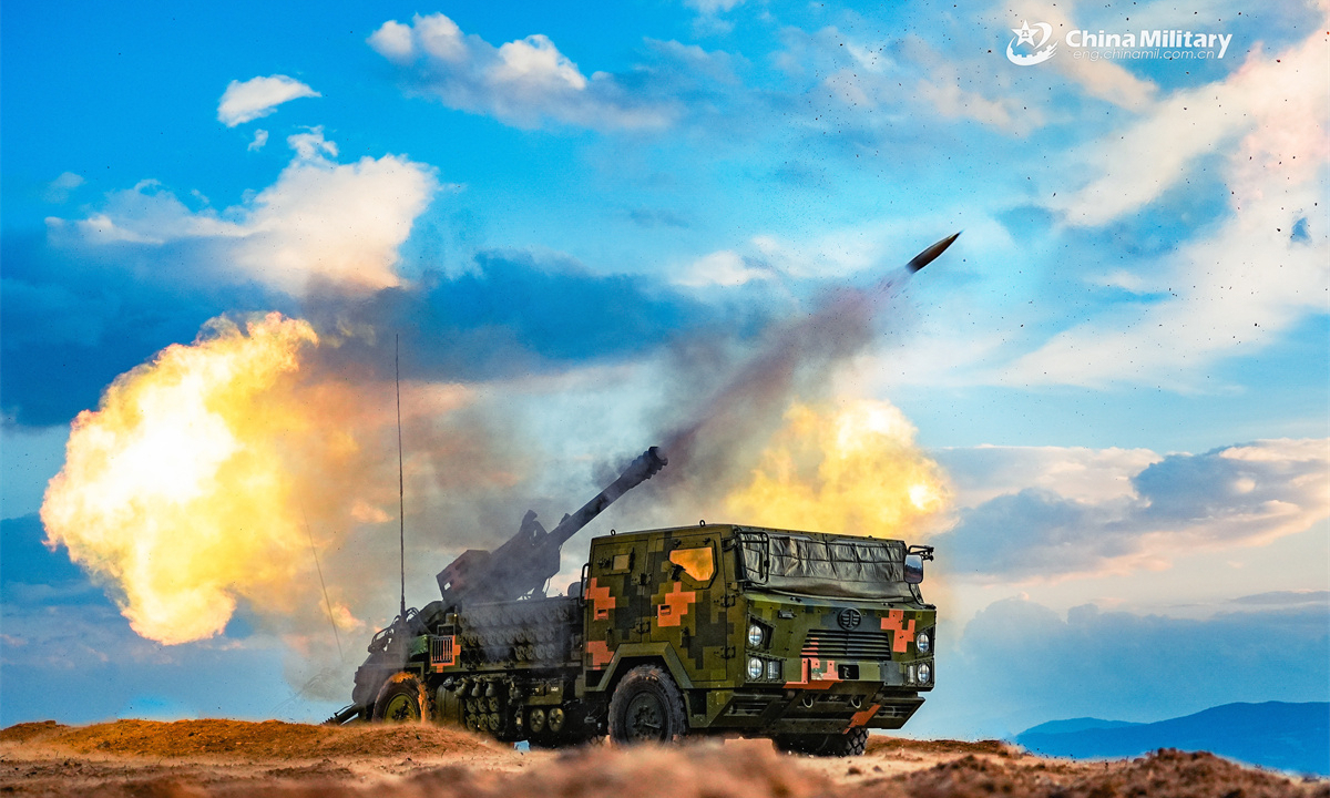 PCL-161 122mm truck-mounted howitzer system attached to a brigade under the Chinese PLA 75th Group Army fires at the mock targets during a live-fire training exercise on May 27, 2025. (eng.chinamil.com.cn/Photo by Teng Zhaosen)