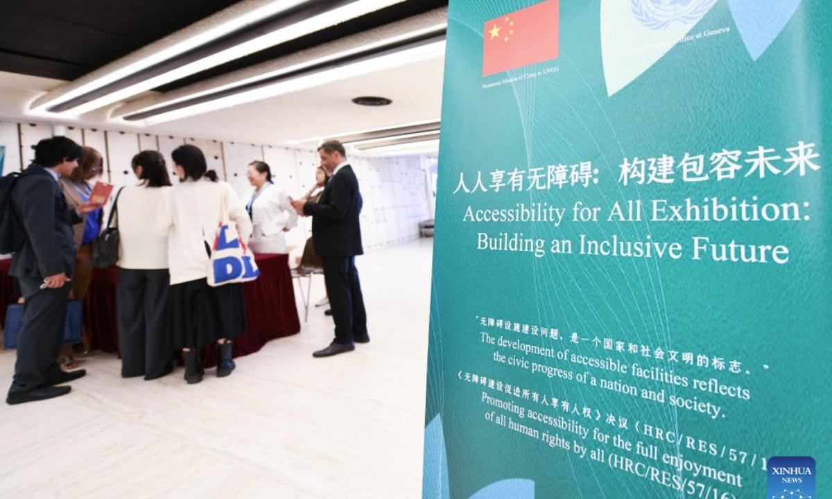 People visit the event of Accessibility for All Exhibition: Building an Inclusive Future in Geneva, Switzerland, June 16, 2025.

The exhibition was held here Monday, also the opening day of the 59th session of the United Nations Human Rights Council (UNHRC). It was co-hosted by the Permanent Mission of China to the United Nations Office at Geneva and the United Nations Office at Geneva. (Xinhua/Lian Yi)