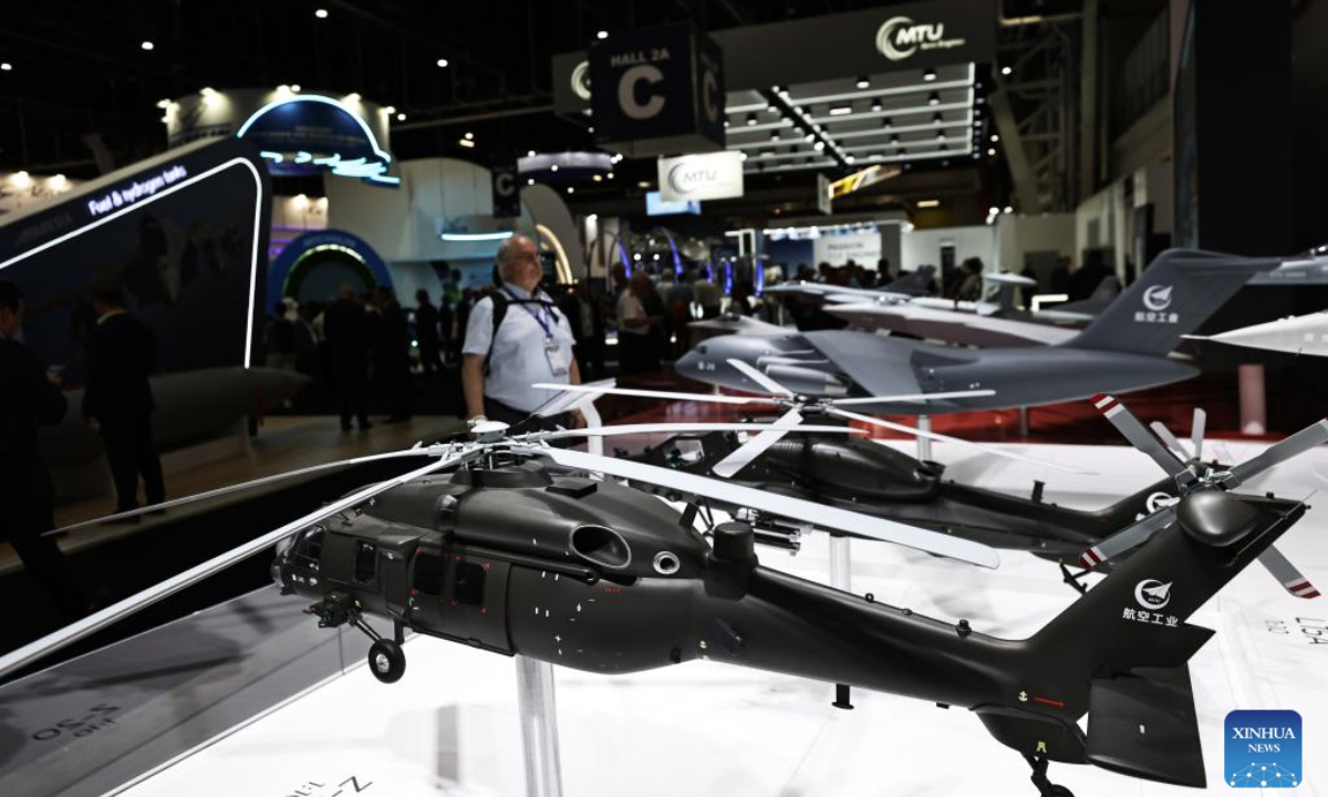People visit the booth of Aviation Industry Corporation of China (AVIC) during the 55th Paris Air Show at Le Bourget Airport near Paris, France, June 17, 2025.

The 55th edition of the Paris Air Show officially opened on Monday and will run until June 22. China is showcasing some of its top aviation products at the exhibition. (Xinhua/Gao Jing)