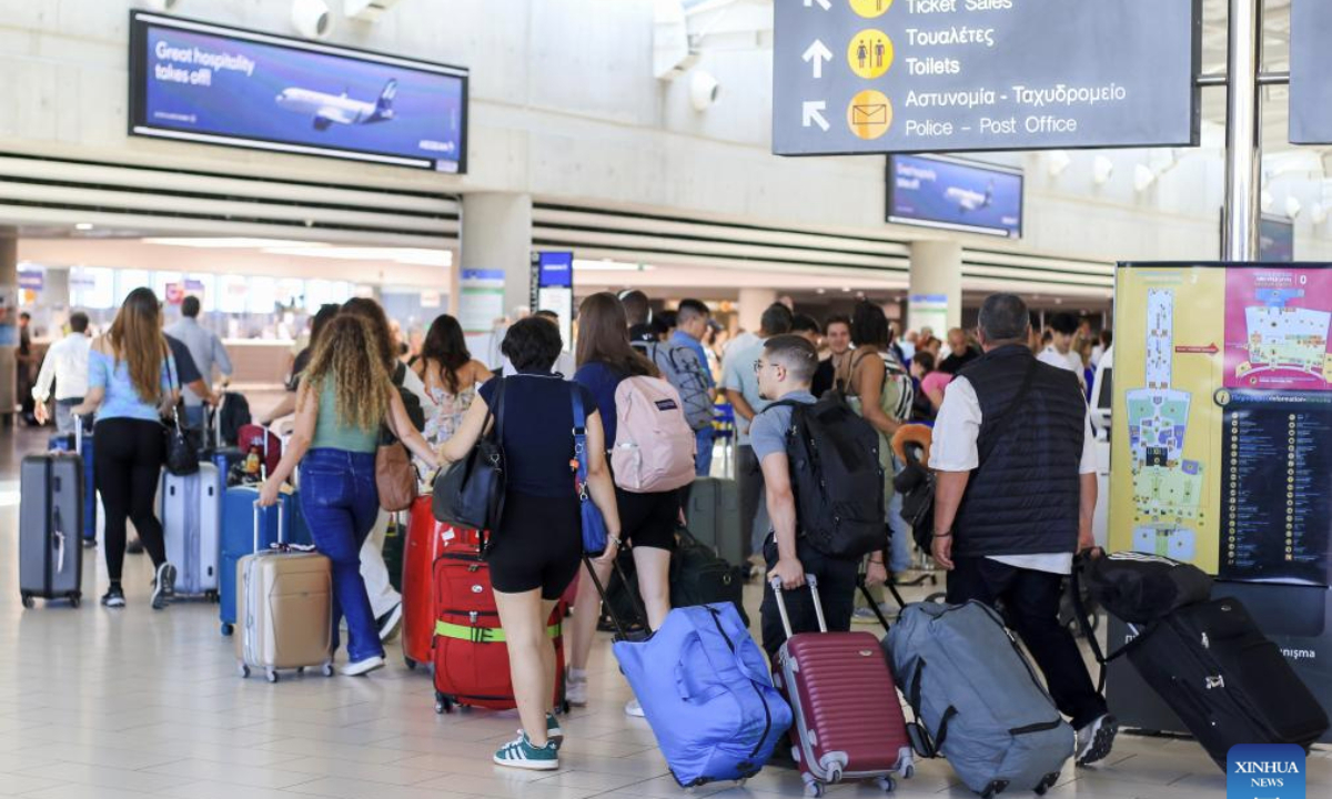 People are seen at Larnaca Airport in Larnaca, Cyprus on June 18, 2025. Cyprus has activated its emergency response plan to help evacuate foreign nationals amid the ongoing Israel-Iran conflict.

Hundreds of Israelis stranded in Cyprus are scheduled to return home on Wednesday, as special repatriation flights are set to depart. Cypriot airport authorities have reported that over 1,000 Israelis are expected to depart from Larnaca on 13 scheduled flights. (Photo by George Christophorou/Xinhua)