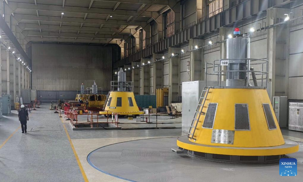 This photo taken on June 1, 2025 shows the interior view of the Kainji Hydropower Plant in Niger State, Nigeria. (PowerChina Huadong Engineering Corporation Limited/Handout via Xinhua)