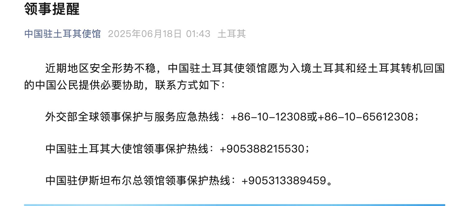 Photo: A screenshot from the WeChat account of the Chinese Embassy in Turkey