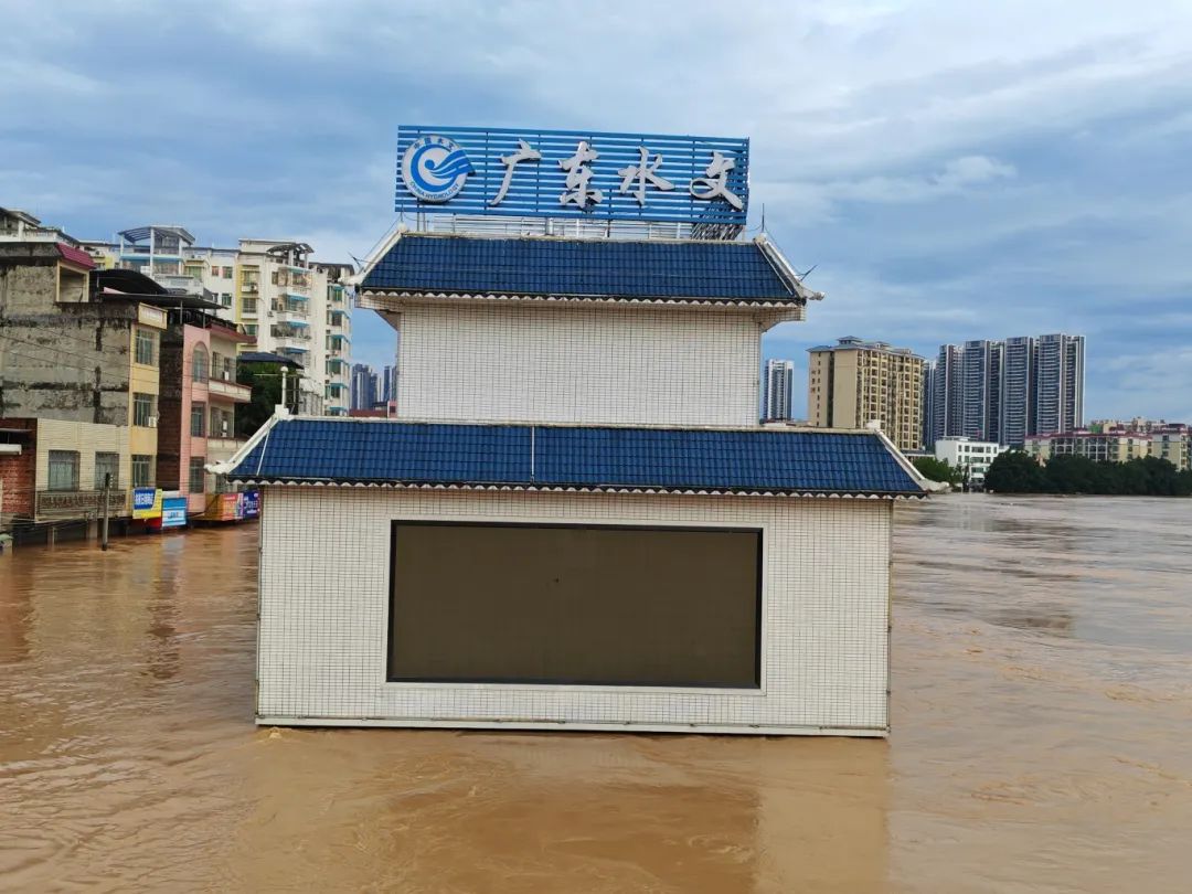 A hydrometric station in South China's Guangdong Province in the flood Photo: WeChat account of Zhaoqing Fabu