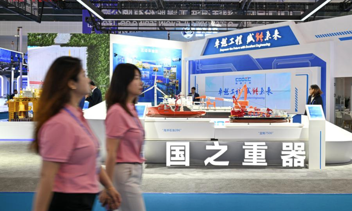 People visit the 3rd Tianjin International Shipping Industry Expo in Tianjin, north China, June 12, 2025. (Xinhua/Sun Fanyue)