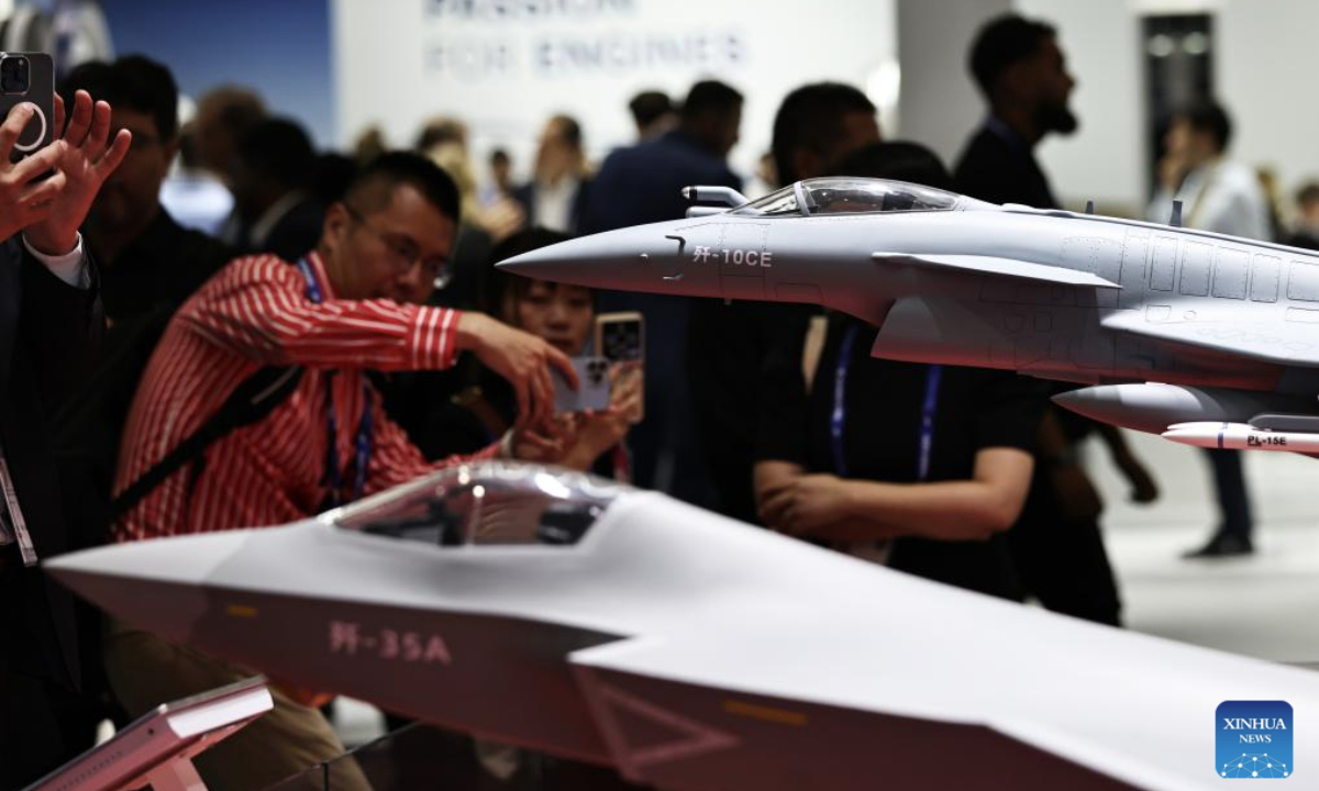 People visit the booth of Aviation Industry Corporation of China (AVIC) during the 55th Paris Air Show at Le Bourget Airport near Paris, France, June 17, 2025.

The 55th edition of the Paris Air Show officially opened on Monday and will run until June 22. China is showcasing some of its top aviation products at the exhibition. (Xinhua/Gao Jing)