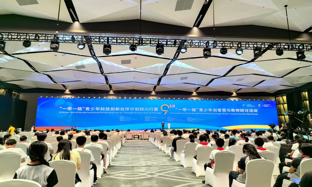 The opening ceremony of the Ninth Belt and Road Teenager Maker Camp and Teacher Workshop is held in Chengdu, Southwest China's Sichuan Province on June 11. Photo: Zhang Yiyi/GT