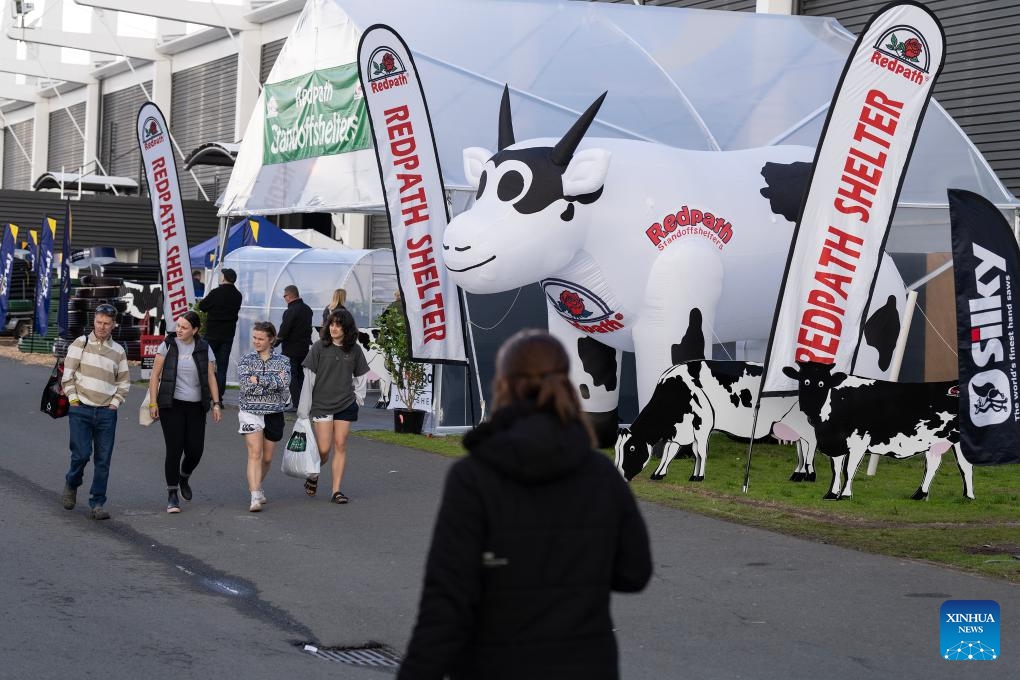 People visit the 57th Fieldays in Hamilton, New Zealand, June 14, 2025. The 57th Fieldays, the Southern Hemisphere's largest agricultural event, concluded here on Saturday. This year's event, which began on Wednesday, has seen a record number of exhibitors, highlighting advancements in agritech, sustainability, and rural wellbeing. (Photo: Xinhua)