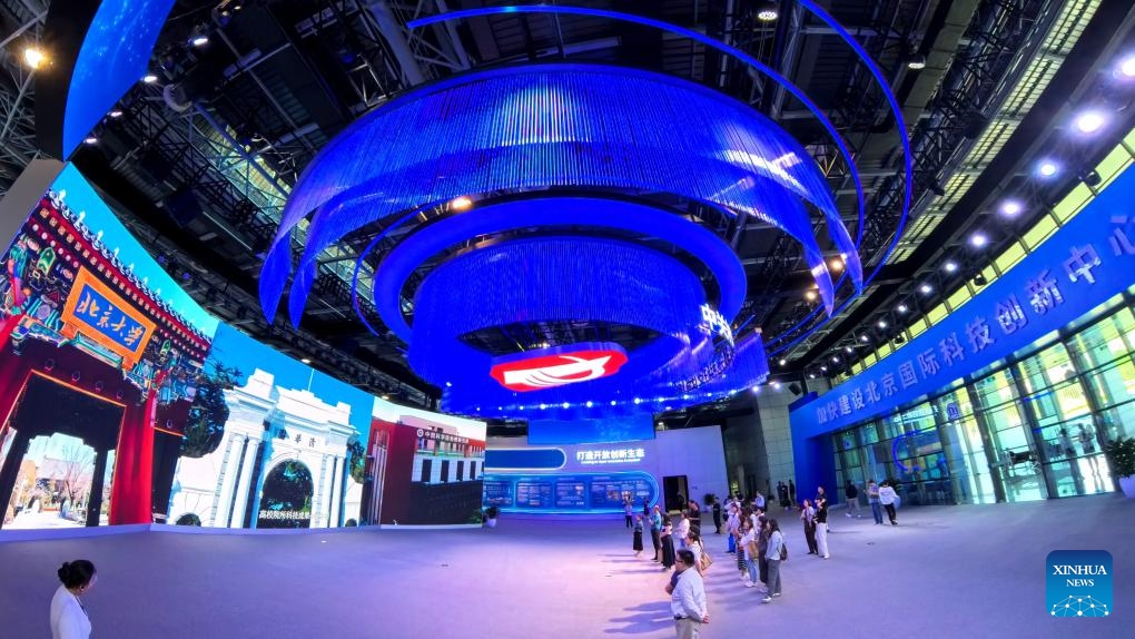 People visit the Zhongguancun Exhibition Center in Beijing, capital of China, June 20, 2025. The exhibition center, inaugurated in July 2011, is a platform and window to showcase the independent innovation achievements of Beijing and Zhongguancun, known as China's Silicon Valley. The current permanent exhibition, covering an area of 10,000 square meters, features five major sections under the theme of new quality productive forces in Beijing. It presents technologies and products from more than 350 Beijing-based research institutions and enterprises in cutting-edge fields such as AI, commercial aerospace, and high-end medical devices. (Photo: Xinhua)