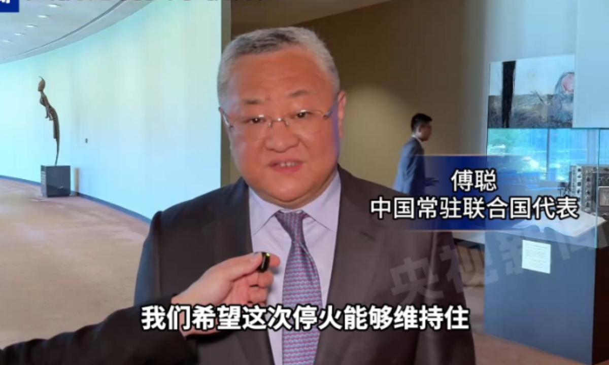Fu Cong, China's permanent representative to the United Nations. Photo: snapshot from CCTV News