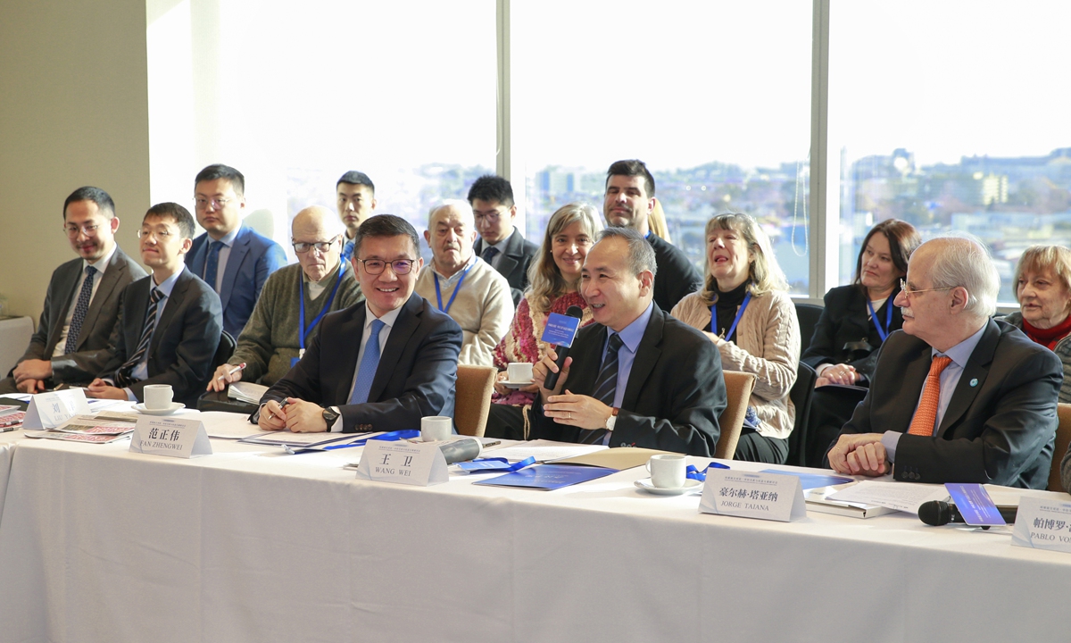 Wang Wei (second from right), China's Ambassador to Argentina, delivers a keynote speech on June 23, 2025 at the Global Times Overseas China Week and Global South Dialogue: Seminar on Relations between China and Latin America and the Caribbean (LAC) countries and the Mutual Perception of Public Opinion