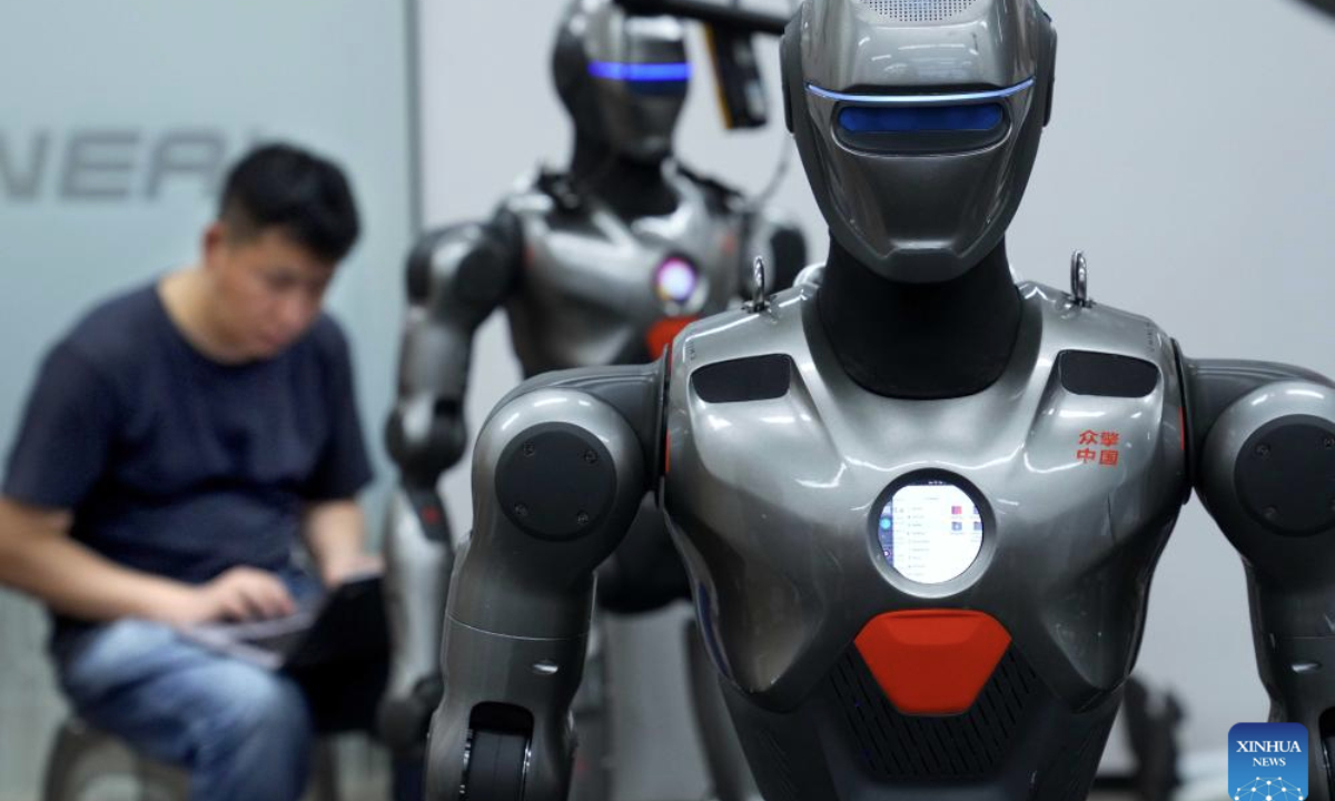 A staff member debugs a humanoid robot at a robot company in Shenzhen, south China's Guangdong Province, June 25, 2025. In recent years, Guangdong Province has taken various measures to develop the robot industry. The application and promotion of embodied artificial intelligence robots has been gaining speed in Guangzhou and Shenzhen, and a provincial embodied artificial intelligence robot innovation center was established in Shenzhen. In addition, cities like Foshan, Dongguan and Zhuhai are encouraged to give full play to their manufacturing advantages to build robot production bases.

Guangdong's industrial robot output exceeded 240,000 units in 2024 with a year-on-year increase of 31.2 percent, ranking first in the country for five consecutive years, according to the Department of Industry and Information Technology of Guangdong Province. (Xinhua/Li An)