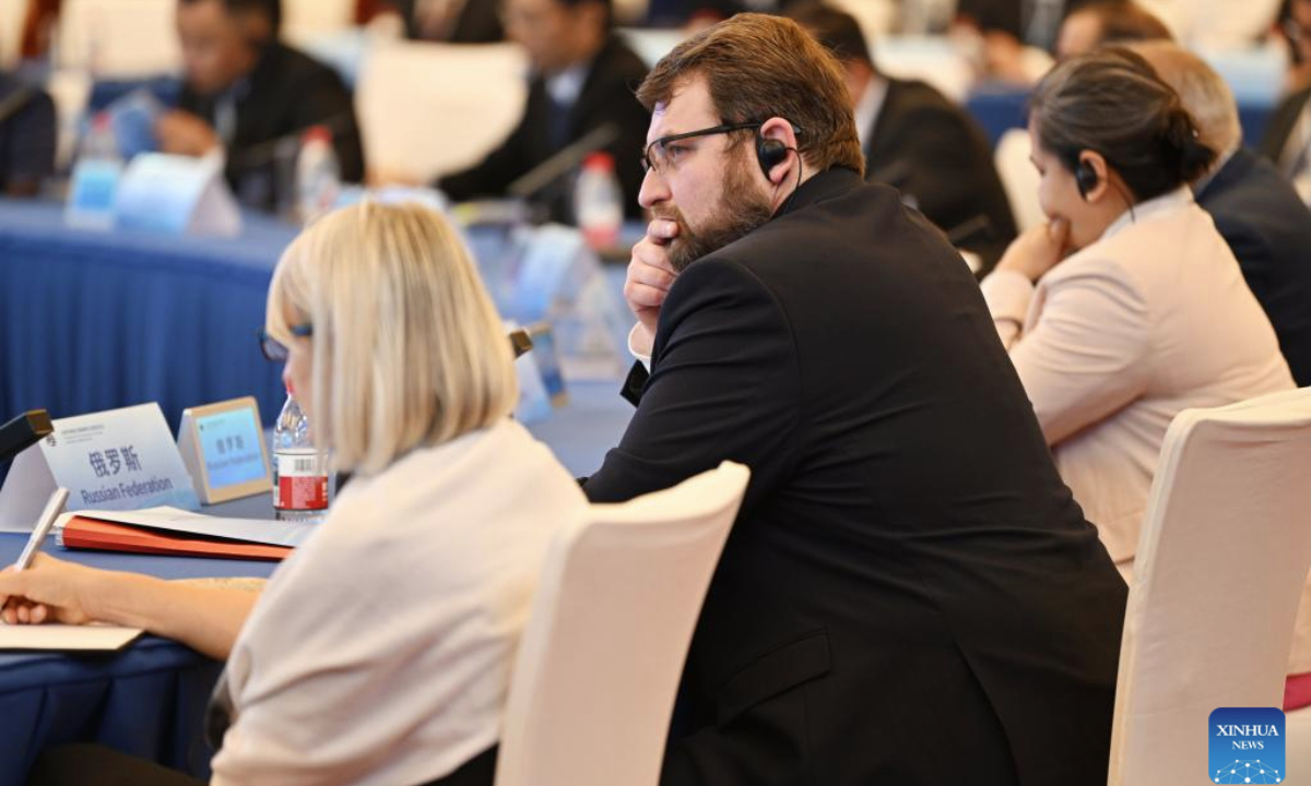 Guests attend the opening ceremony of the Senior Official's Meeting of the Global Sustainable Transport Forum in north China's Tianjin Municipality, July 1, 2025. (Xinhua/Li Ran)