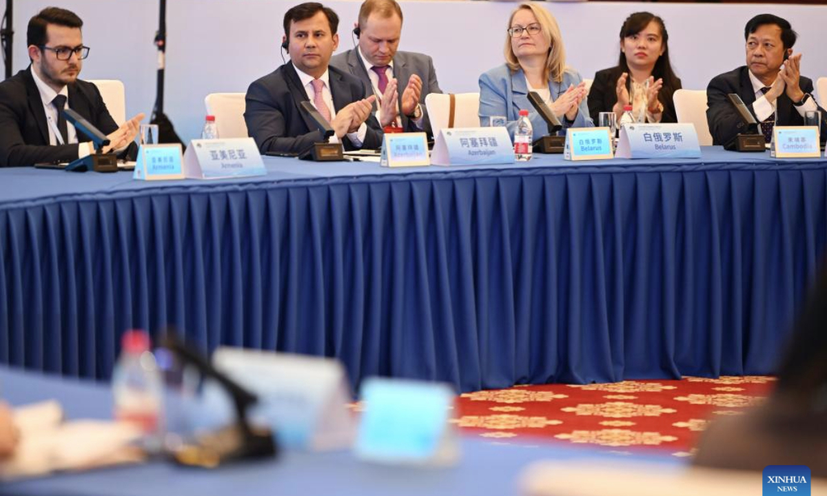 Guests attend the opening ceremony of the Senior Official's Meeting of the Global Sustainable Transport Forum in north China's Tianjin Municipality, July 1, 2025. (Xinhua/Li Ran)