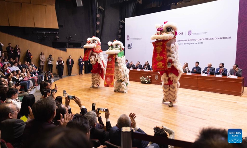 This photo taken on June 27, 2025 shows the opening ceremony of the book fair in Mexico City, capital of Mexico. The 42nd International Book Fair of the National Polytechnic Institute of Mexico was held here recently. China, as the guest country, showcased achievements in publication, cultural inheritance and sci-tech development. (Photo: Xinhua)
