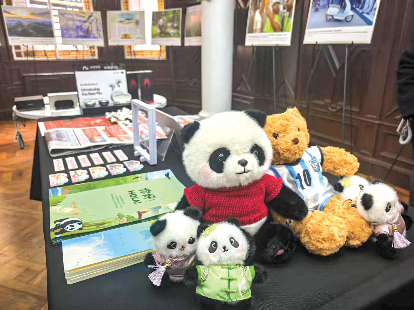 A view of creative products from the Global Times on display at the photo exhibition held in Buenos Aires, Argentina. Photo: Liu Yang/GT