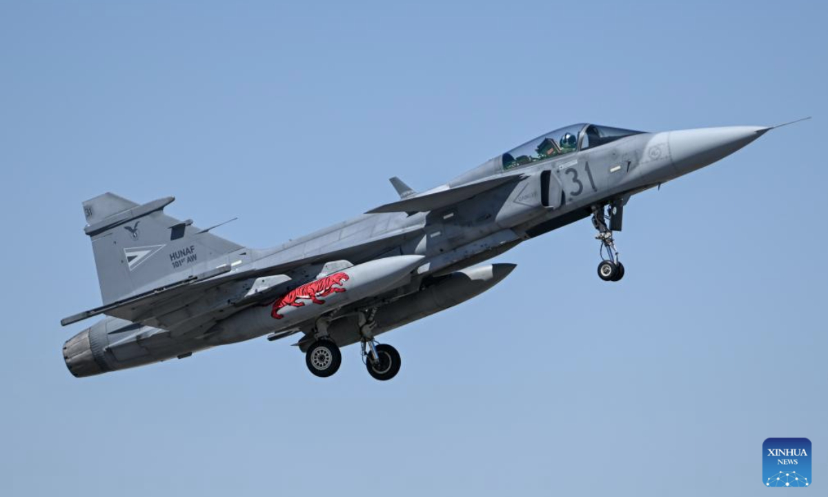 A military jet is pictured during the Anatolian Eagle air drill in Konya, Türkiye, on July 3, 2025. (Mustafa Kaya/Handout via Xinhua)