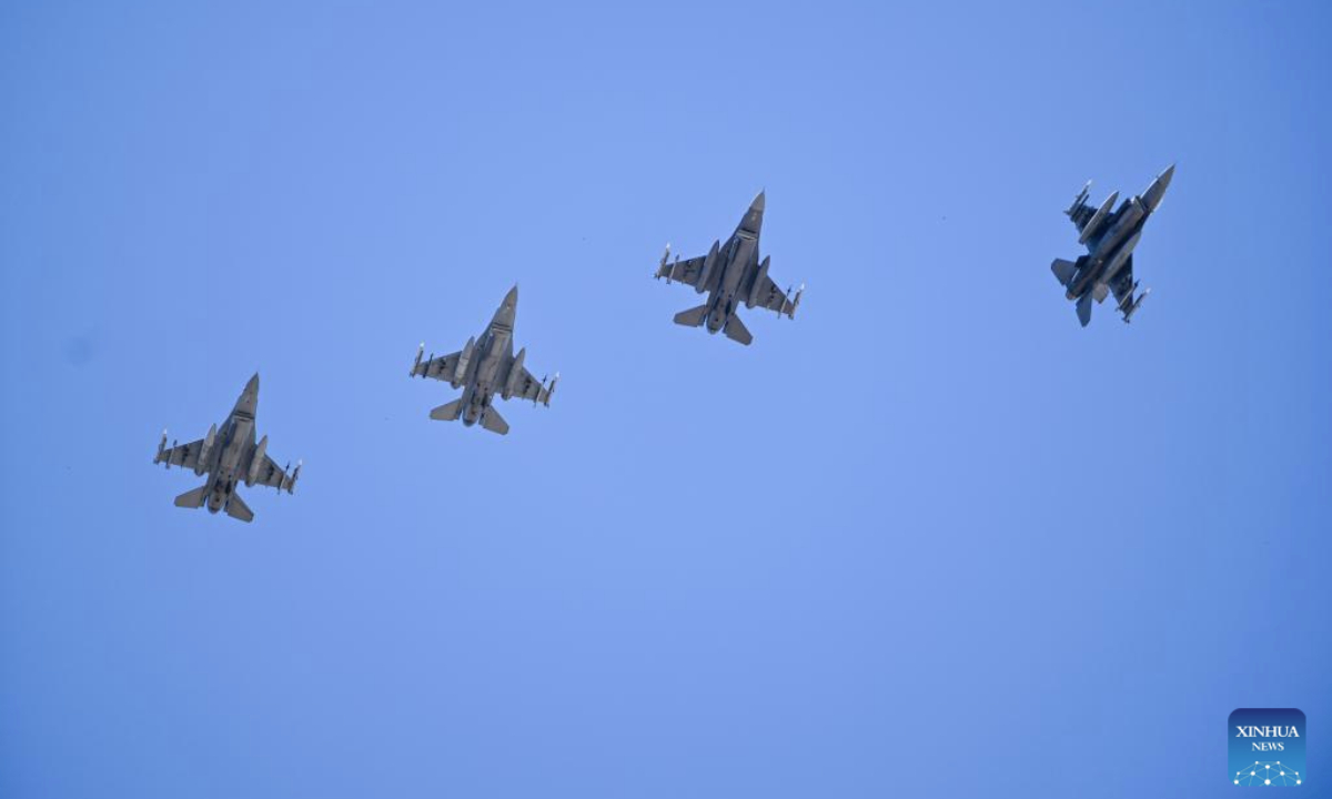Military jets are pictured during the Anatolian Eagle air drill in Konya, Türkiye, on July 3, 2025. (Mustafa Kaya/Handout via Xinhua)