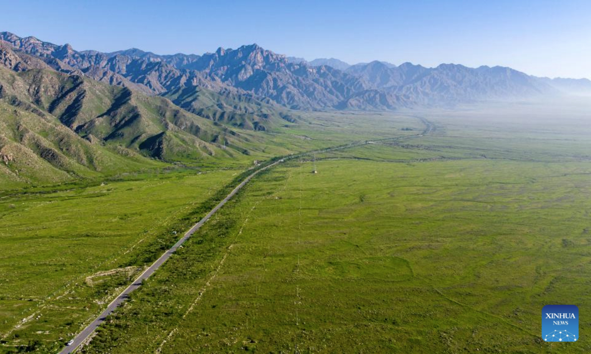 An aerial drone photo taken on July 29, 2025 shows the scenery at the Helan Mountain Nature Reserve in northwest China's Ningxia Hui Autonomous Region. (Xinhua/Wang Peng)