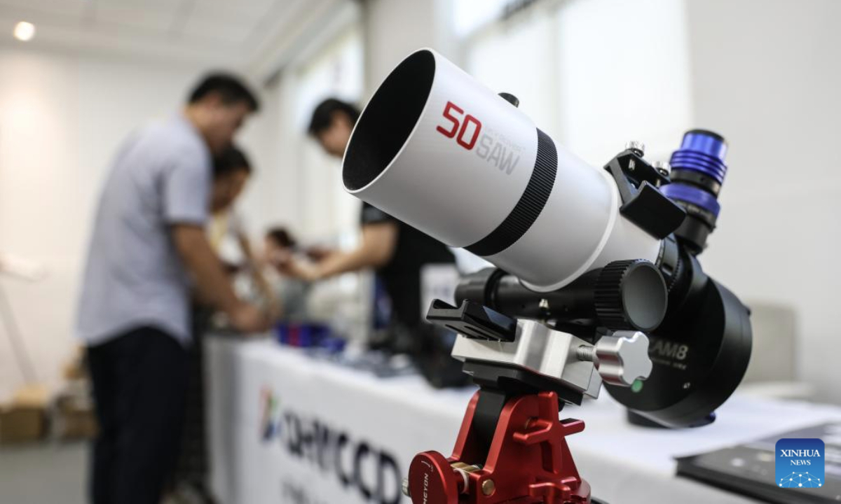 This photo taken on July 31, 2025 shows an astronomical photographic equipment during the first edition of Citizen Science Summit in Astronomy in Dalian, northeast China's Liaoning Province. The event was held here on Thursday, aiming to promote the popularization and public participation of astronomy. (Xinhua/Pan Yulong)
