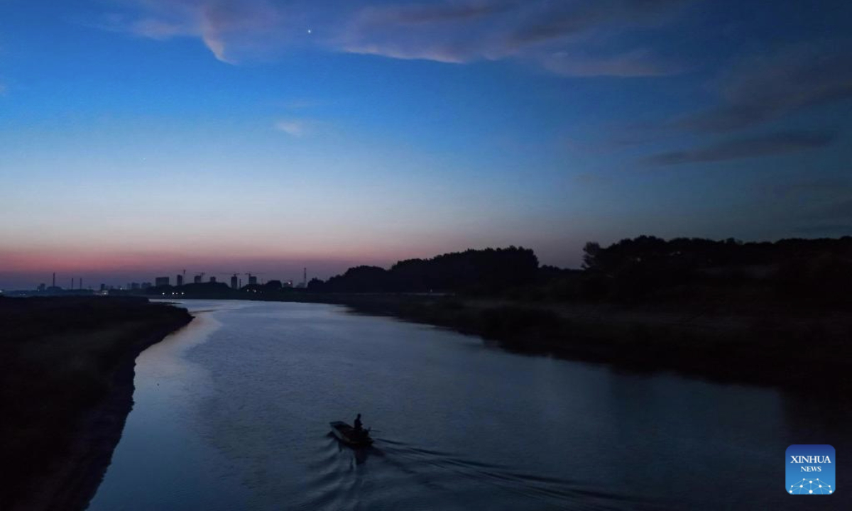 A drone photo taken on July 27, 2025 shows a view of the Venus at its greatest annual altitude in Fujin City, northeast China's Heilongjiang Province. (Photo by Qu Yubao/Xinhua)