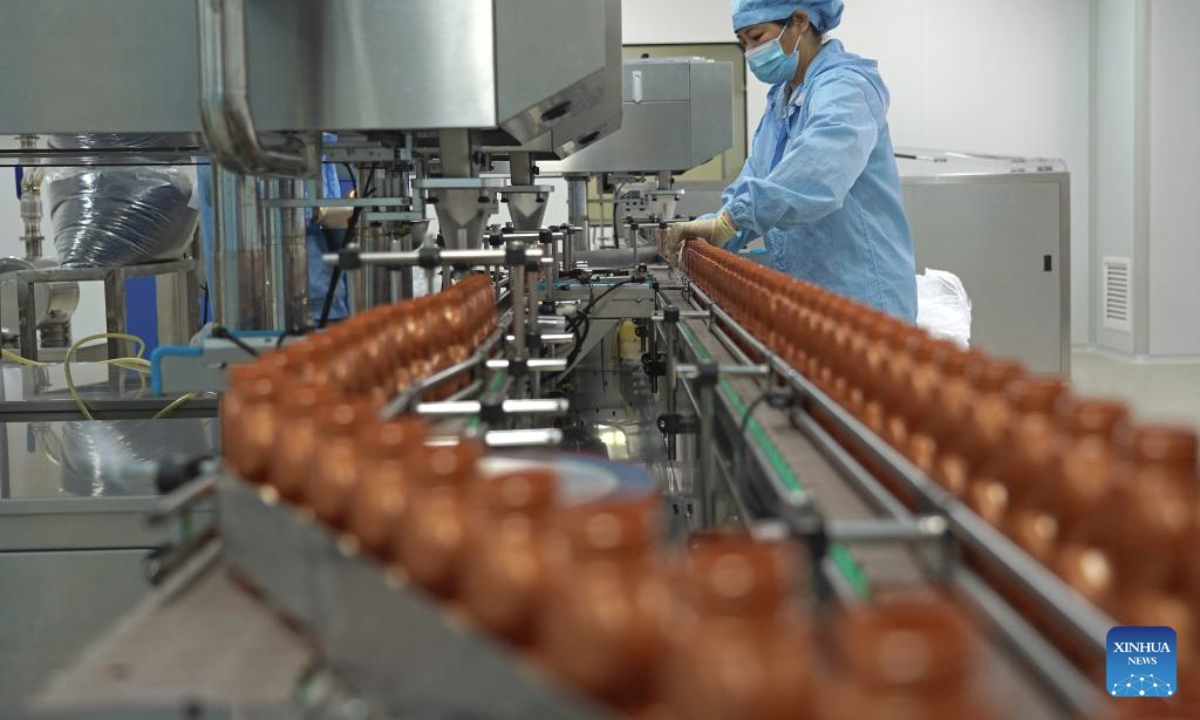 A staff member works at a workshop of a pharmaceutical company in Zhangshu, east China's Jiangxi Province, July 8, 2025. Zhangshu City has been a well-known industrial hub of traditional Chinese medicine (TCM) for centuries. In recent years, the city has leveraged its rich heritage in TCM to actively support enterprises in further research and development based on classic TCM prescriptions.

Moreover, TCM companies here are actively adopting smart technologies in manufacturing, warehousing and logistics so as to breath new vitality into this time-honored wisdom of healthcare. (Xinhua/Wan Xiang)