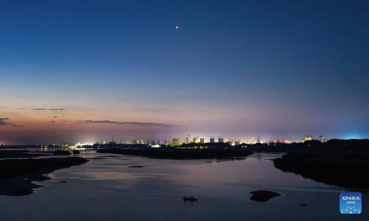 A view of the Venus at its greatest annual altitude is seen in Fujin City, northeast China's Heilongjiang Province, July 27, 2025. (Photo by Qu Yubao/Xinhua)