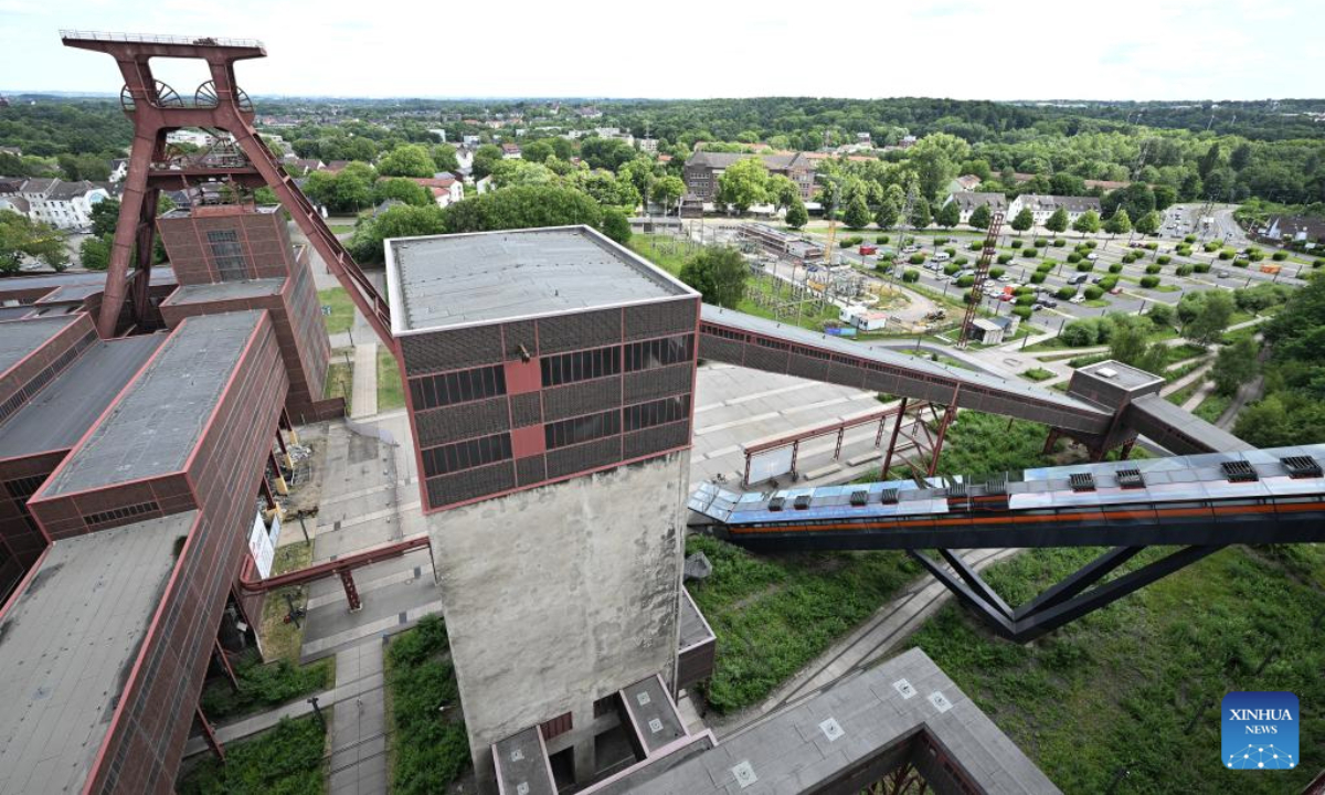 Photo taken on July 15, 2025 shows the Zollverein coal mine industrial complex in Essen, Germany. (Xinhua/Lian Yi)