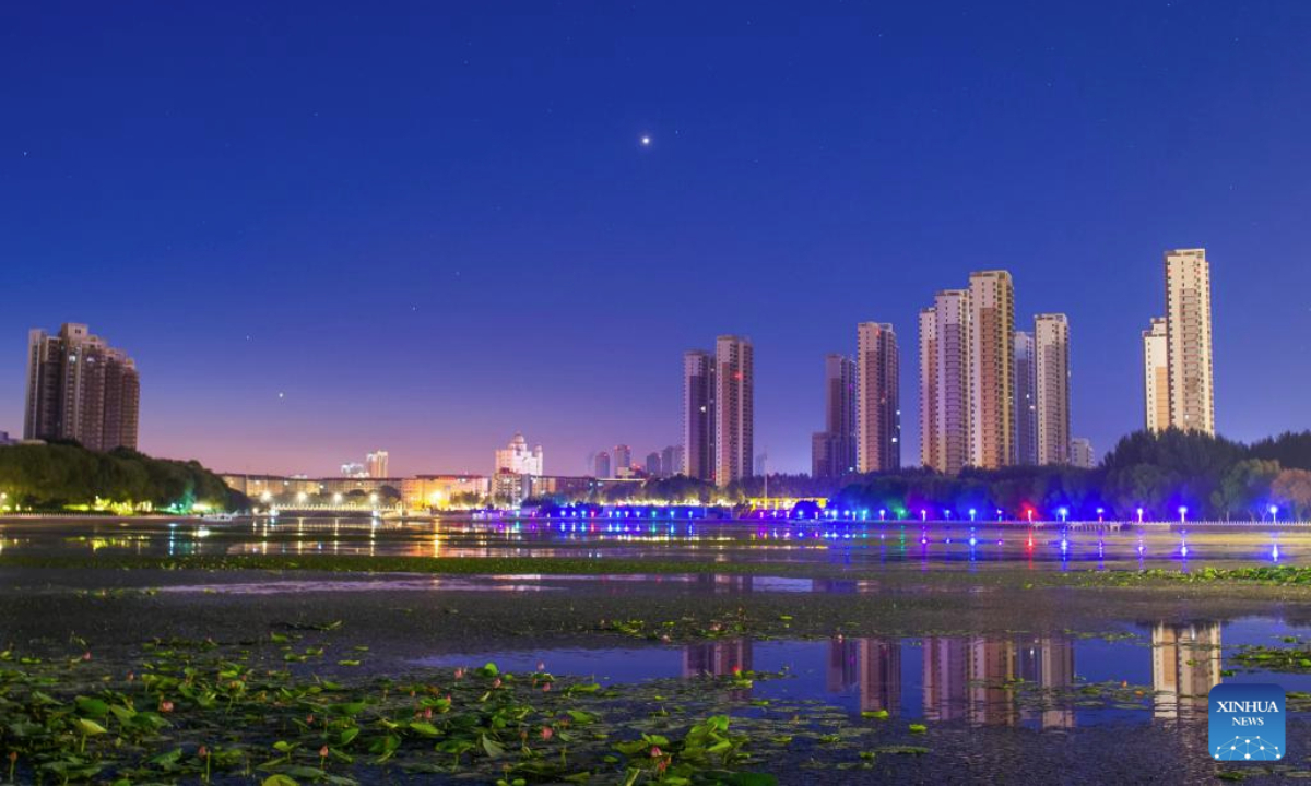 A view of the Venus at its greatest annual altitude is pictured at a scenic area in Qiqihar City, northeast China's Heilongjiang Province, July 28, 2025. (Photo by Wang Yonggang/Xinhua)