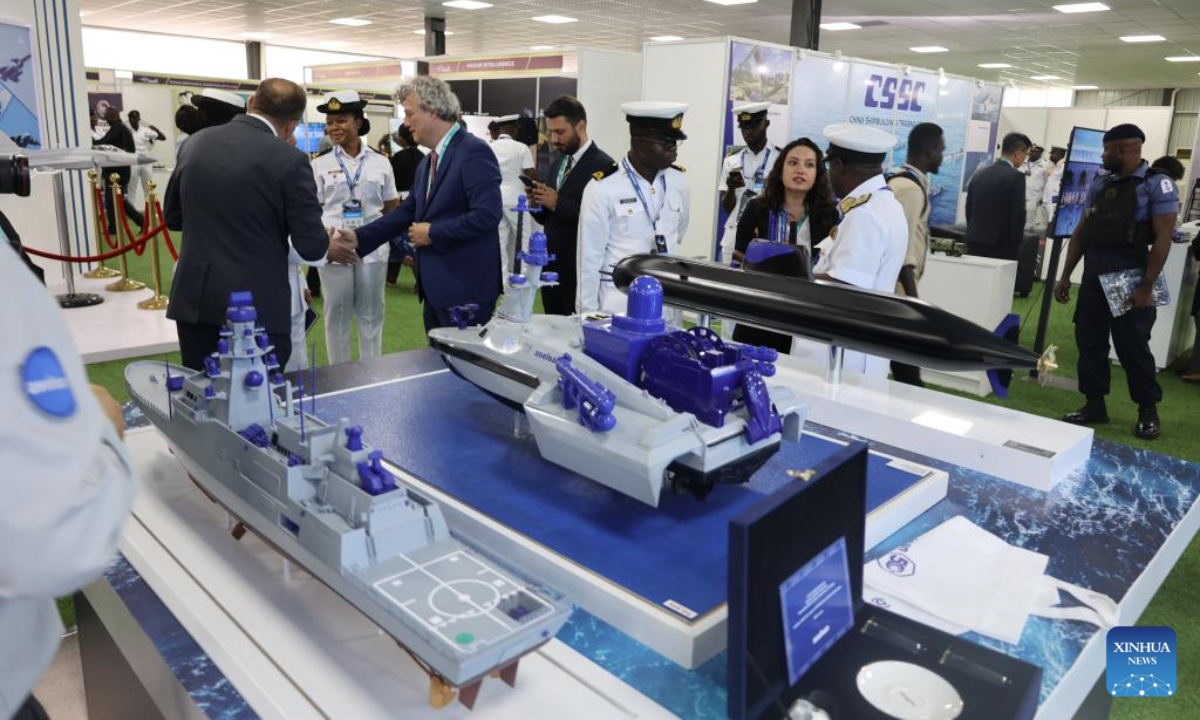 Visitors are seen during the 4th Annual International Maritime Defense Exhibition and Conference (IMDEC) in Accra, Ghana, on July 8, 2025. The IMDEC 2025, hosted under the patronage of the Ghana Navy, plays a critical role in augmenting maritime defense initiatives in the Gulf of Guinea and across the African continent. (Photo by Seth/Xinhua)