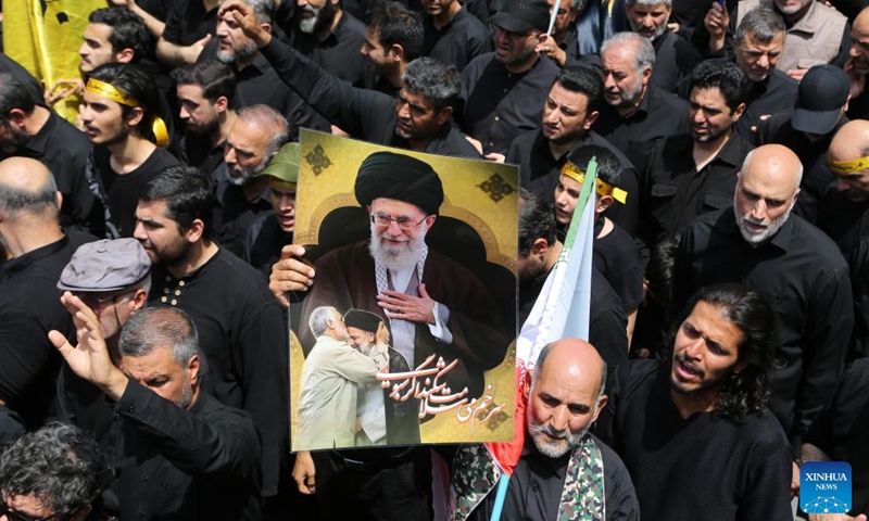 People attend a rally in support of Iran's Supreme Leader Ali Khamenei in Tehran, Iran, July 5, 2025. (Photo: Xinhua)