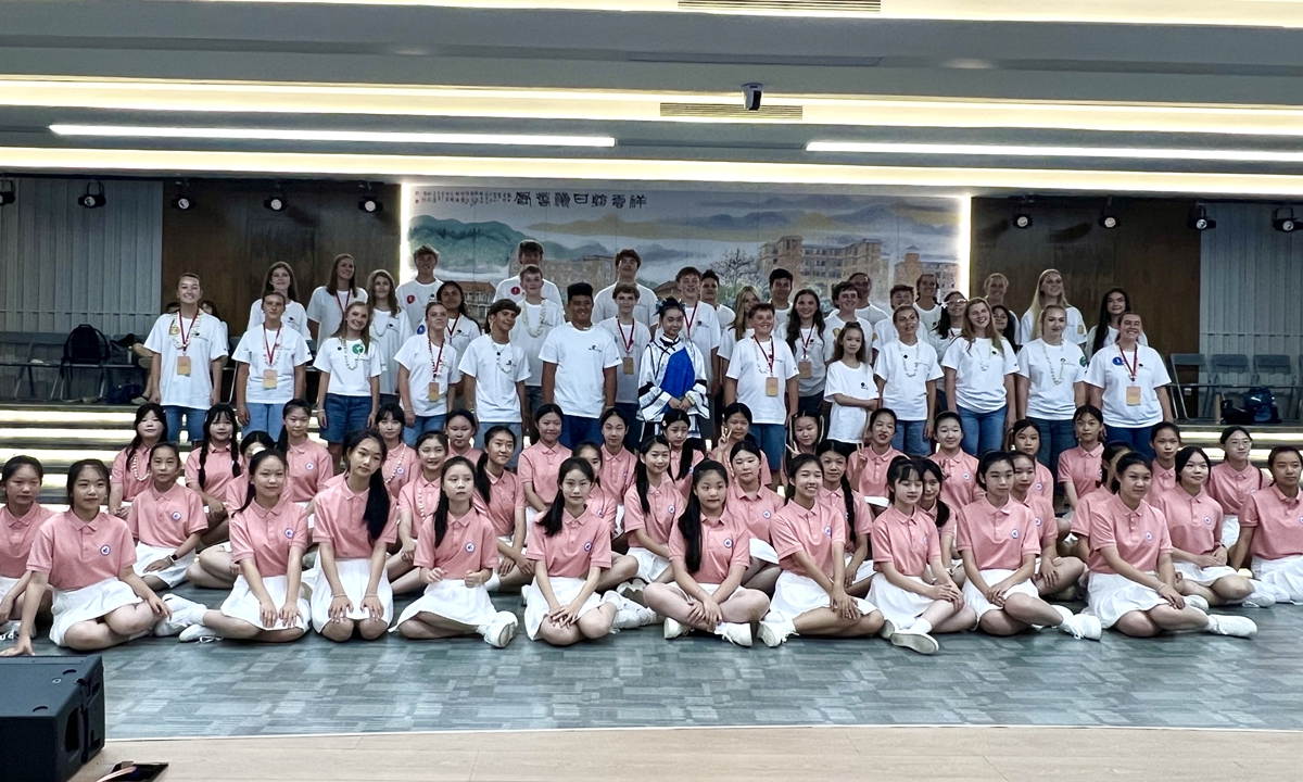 US One Voice Children's Choir visits Fuzhou No.16 Middle School on July 11, 2025 in Fuzhou, East China's Fujian Province, where Chinese and American students bond over China's intangible cultural heritage and exchanged songs and gifts. Photo: Fan Anqi/GT