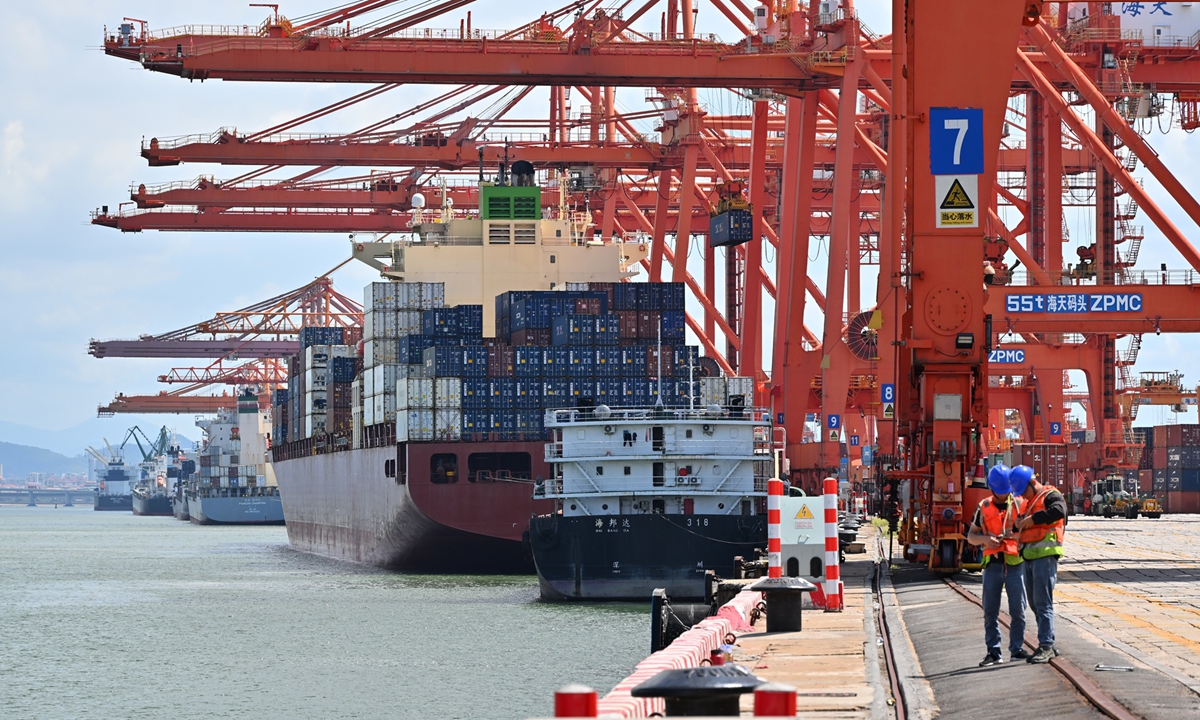 A scene of the Haitian Container Terminal of Xiamen Port on July 2, 2025 Photo: Tao Mingyang/GT