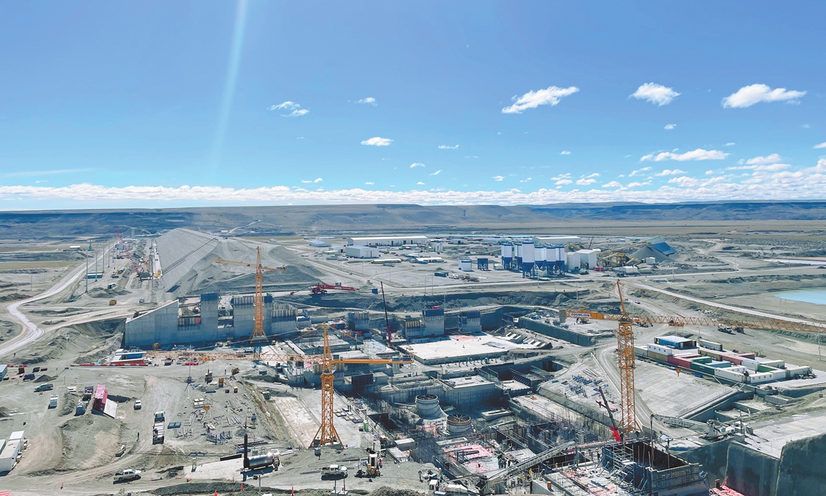 The photo, taken on October 10, 2023, shows the construction site of the Kise hydropower station in Argentina built by the China Gezhouba Group Corporation. Photo: cnsphoto