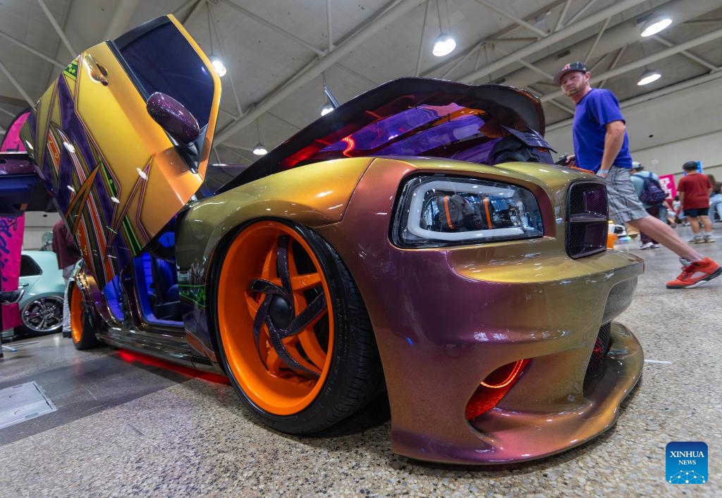 A modified vehicle is seen at the 2025 ImportFest in Toronto, Canada, on July 12, 2025. Showcasing hundreds of modified vehicles from across Canada and the United States, the annual one-day event was held here on Saturday. (Photo: Xinhua)