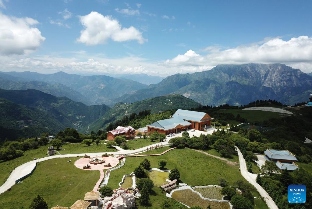This aerial drone photo taken on July 12, 2025 shows the view of Lagashan Mountain in Zhouqu County, Gannan Tibetan Autonomous Prefecture, northwest China's Gansu Province. (Photo: Xinhua)